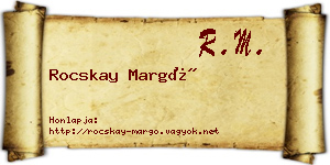 Rocskay Margó névjegykártya